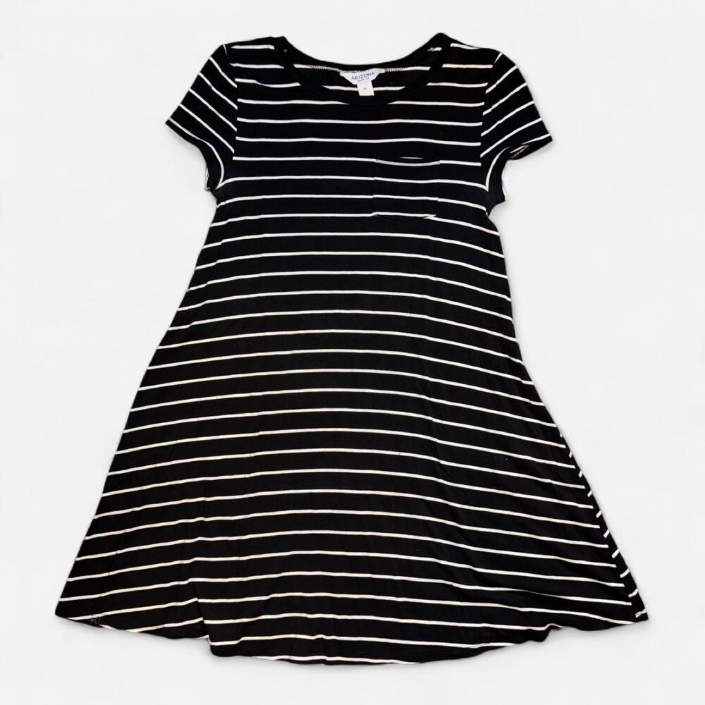 Arizona Black and White Striped Short Sleeve Mini Dress SIZE XS